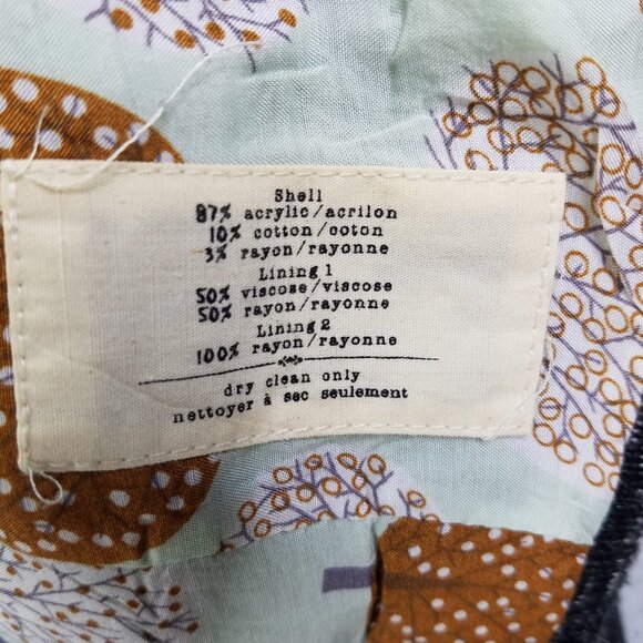 Cartonnier Anthropologie Blazer Sz S Black Gray White Static Tweed Jacket Lined - Picture 11 of 15